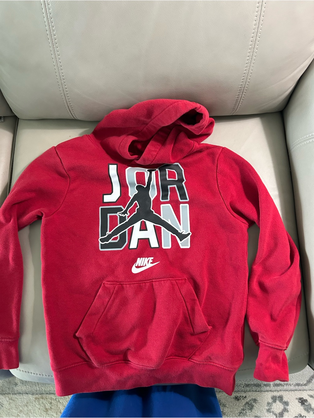 Nike Red Jordan Kids Hoodie with Black/White Logo